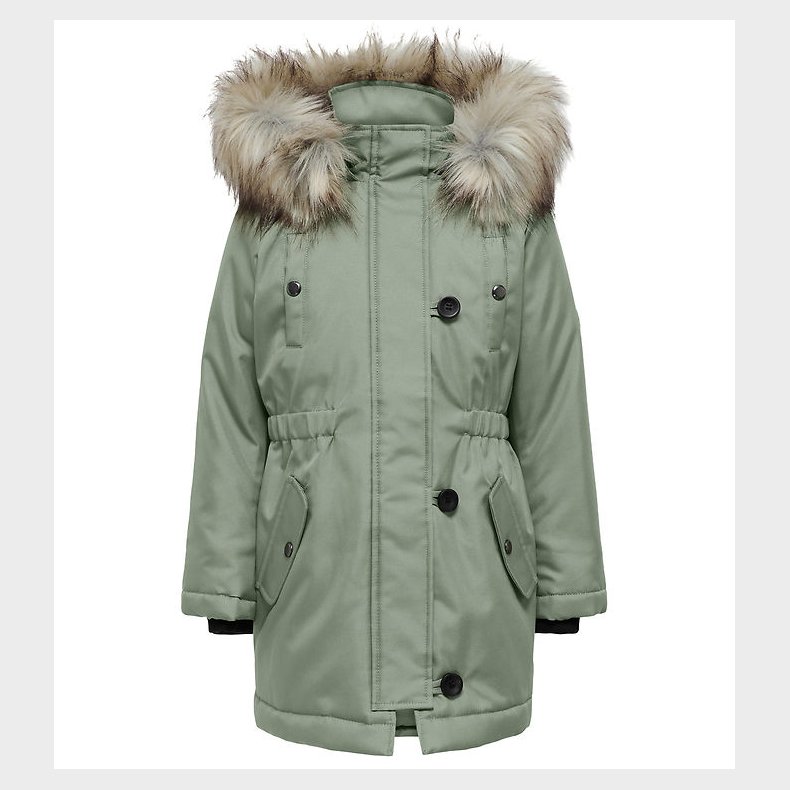 Kids Only Jakke - Noos - KogIris - Desert Sage/Fur Light Grey