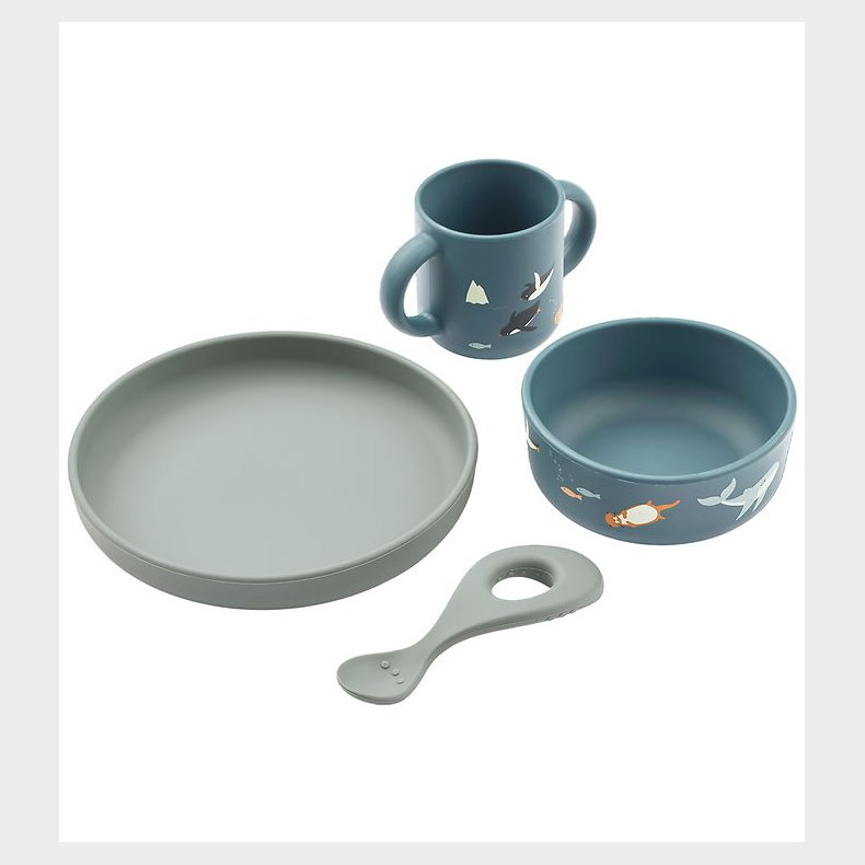 Liewood Spisest - Silikone - 4 dele - Vivi - Arctic Sea/Ocean v