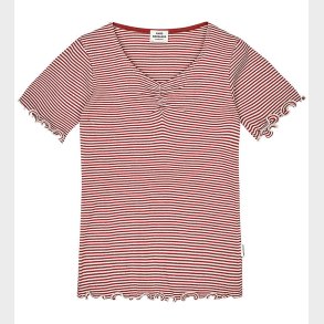 Mads Nrgaard T-shirt - Stripe Tiki - Winery/Vanilla Ice