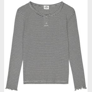 Mads Nrgaard Bluse - Stripe Tala - Black/Vanilla Ice