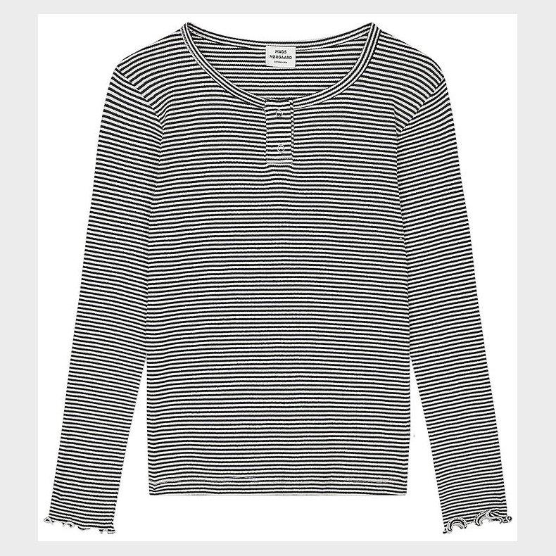 Mads Nrgaard Bluse - Stripe Tala - Black/Vanilla Ice