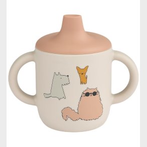 Liewood Kop m. Tud - Neil Sippy Cup - Silikone - Cats and Dogs/S