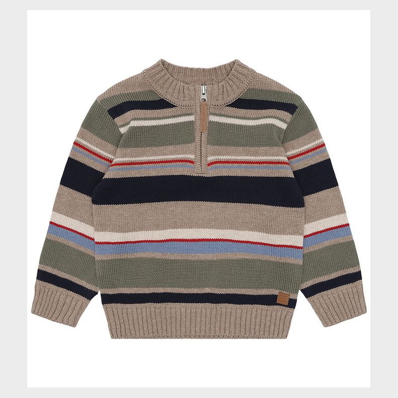 Hust and Claire Bluse - Strik - HCPelle - Biscuit m. Striber