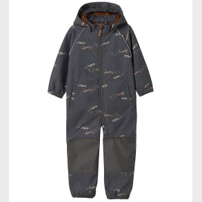 Name It Softshelldragt m. Fleece - Noos - NmmAlfa08 - Grey Pinst