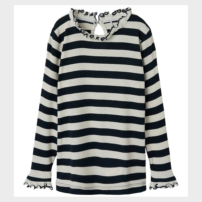 Name It Bluse - NmfPrakula - Dark Sapphire/Bright White