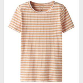Name It T-shirt - Rib - NkfSuraja - Orange Chiffon/Bright White