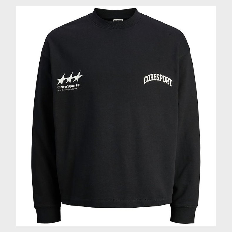 Jack & Jones Sweatshirt - JcoSignal - Sort m. Hvid