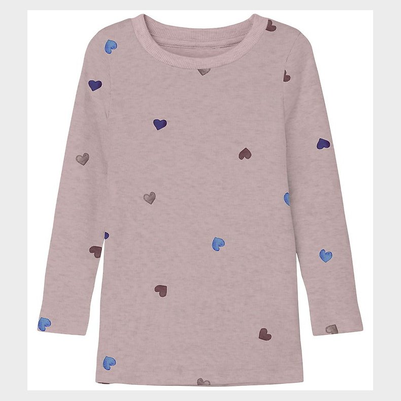 Name It Bluse - Rib - Noos - NmfNutti - Burnished Lilac/Hearts