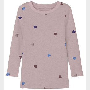 Name It Bluse - Rib - Noos - NmfNutti - Burnished Lilac/Hearts