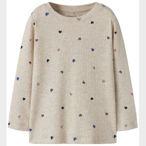 Name It Bluse - Rib - Noos - NmfNutti - Peyote Melange m. Hjerte