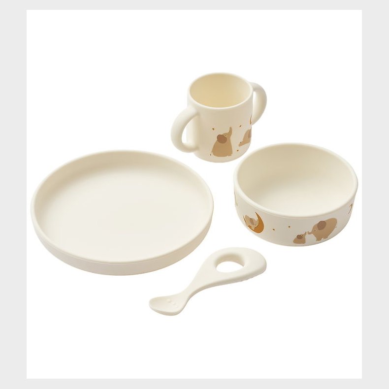 Liewood Spisest - Silikone - 4 Dele - Vivi - Elephant/Creme de