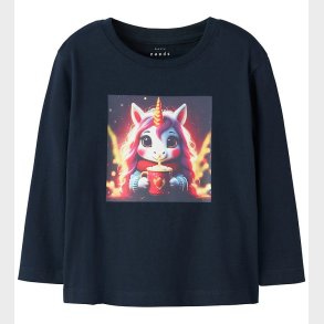 Name It Bluse - NmfVotea - Navy Blazer/Hot Cocoa Unicorn