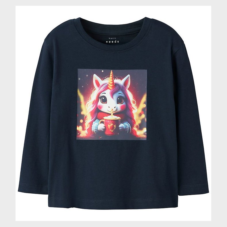 Name It Bluse - NmfVotea - Navy Blazer/Hot Cocoa Unicorn