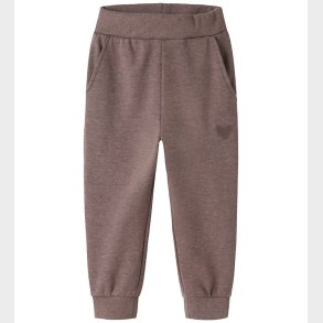 Name It Sweatpants - Nmfvima - Peppercorn/Heart Embroidery