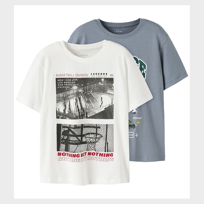 Name It Bluse - 2-pak - NkmVoto - Tradewinds/Cloud Dancer/ Baske