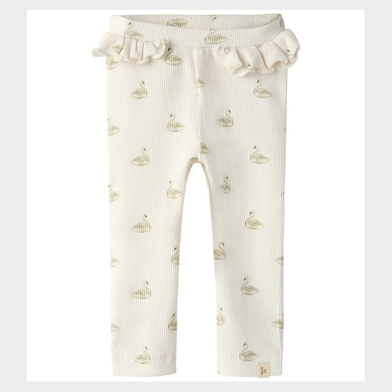 Lil' Atelier leggins - Rib - NbfGavo - Pastel Parchment/Swan