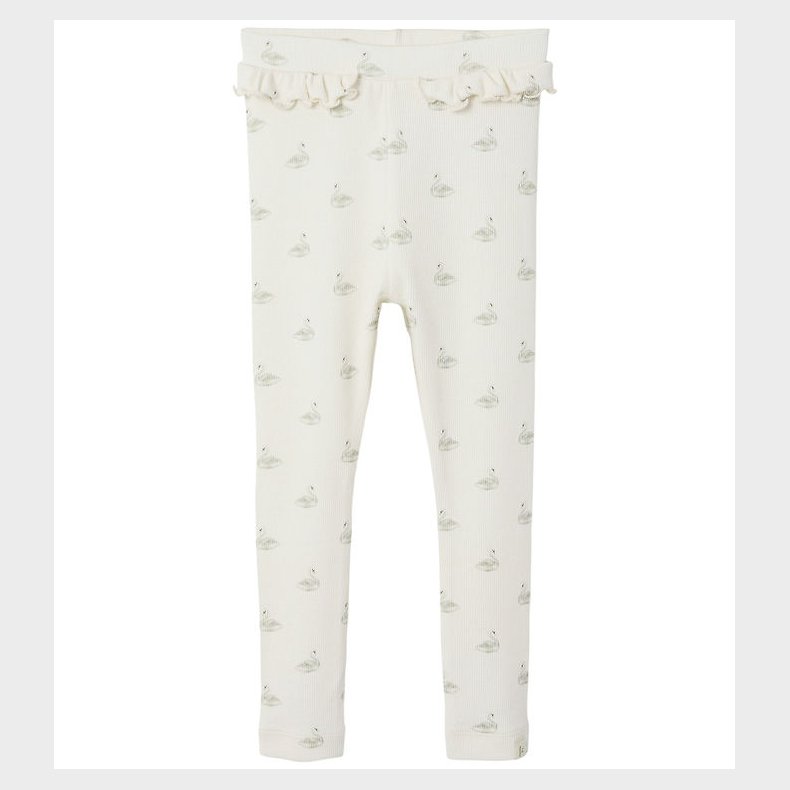 Lil' Atelier leggins - Rib - NmfGavo - Pastel Parchment/Swan