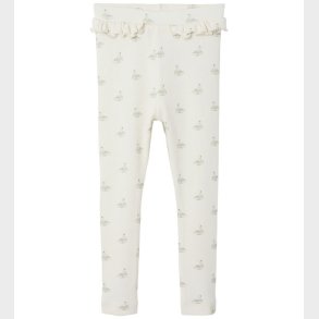 Lil' Atelier leggins - Rib - NmfGavo - Pastel Parchment/Swan