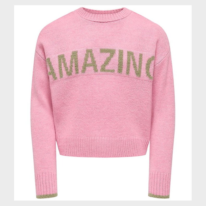 Kids Only Bluse - Strik - KogAmour - Sea Pink/Amazing/Mermaid