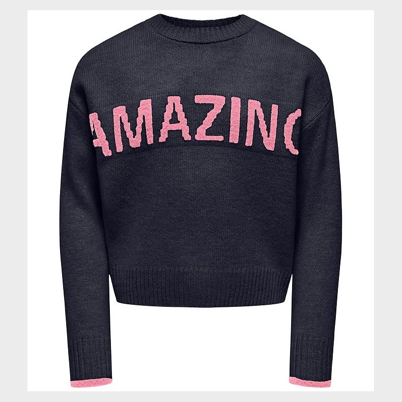 Kids Only Bluse - Strik - KogAmour - Night Sky/Amazing/Sea Pink