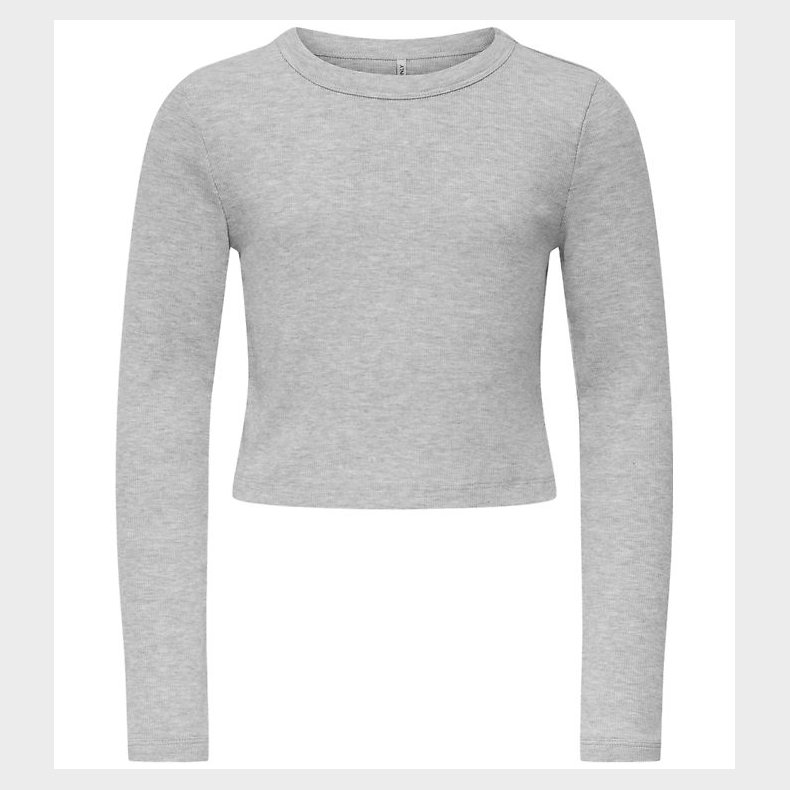 Kids Only Bluse - KogBina - Rib - Light Grey Melange