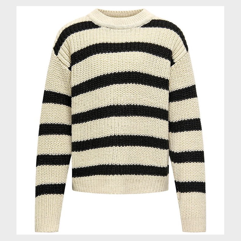 Kids Only Bluse - Strik - Noos - KogJusty - Eggnog/Black