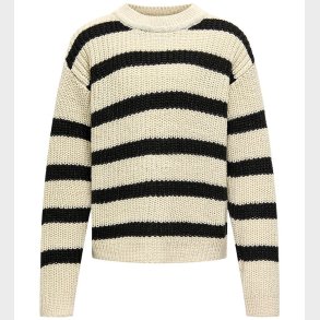 Kids Only Bluse - Strik - Noos - KogJusty - Eggnog/Black