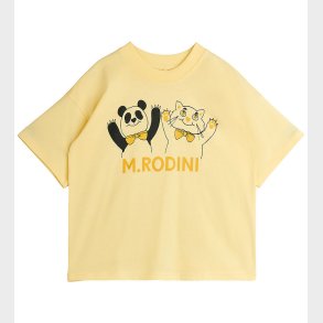 Mini Rodini T-shirt - Panda & Cat - Gul