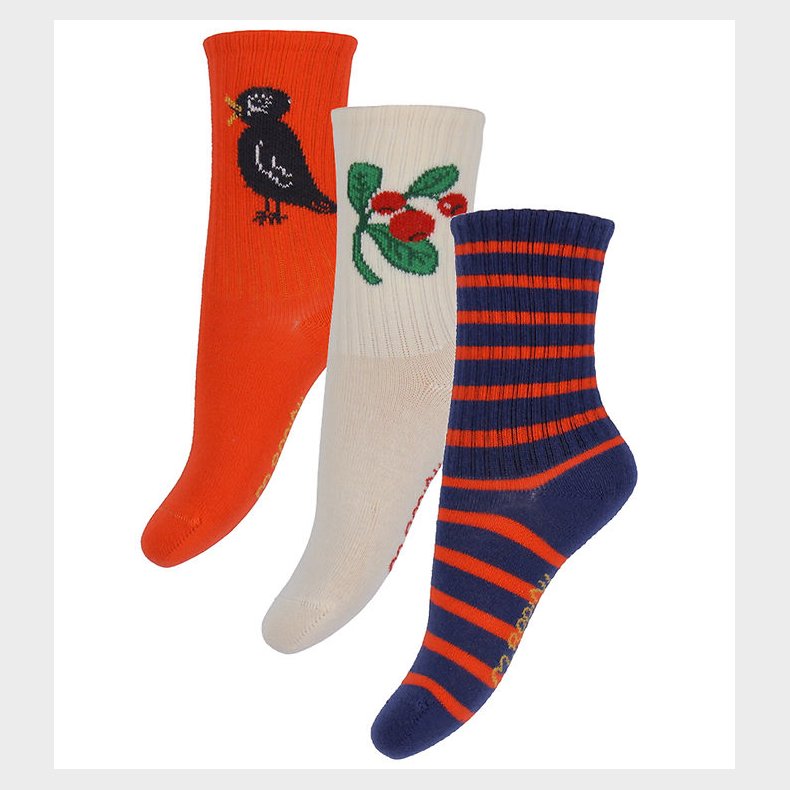 Mini Rodini Strmper - Lingonberries - 3-pak - Multifarvet