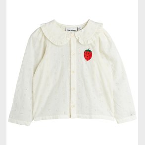 Mini Rodini Skjorte - Strawberry Schiffli - Hvid
