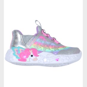 Skechers Sko m. Lys - Unicorn Charmer - Silver/Multi