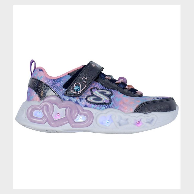 Skechers Sko m. Lys - Heart Jewels - Navy/Multi