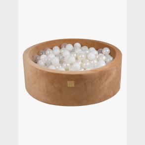 Meowbaby Rund Boldbassin Supersoft Velour 30x90, Karamel