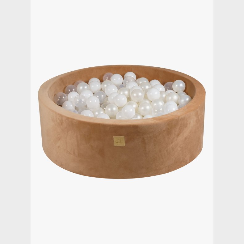 Meowbaby Rund Boldbassin Supersoft Velour 30x90, Karamel
