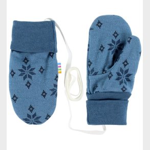 Joha Luffer m. Tommel - 2-Lags - Uld/Bomuld - Bl m. Snefnug