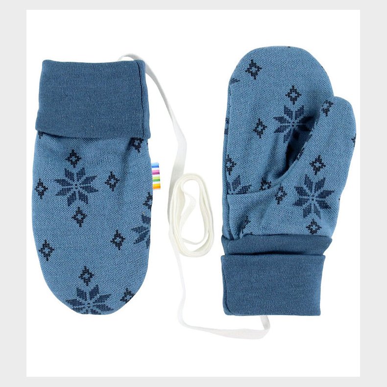 Joha Luffer m. Tommel - 2-Lags - Uld/Bomuld - Bl� m. Snefnug