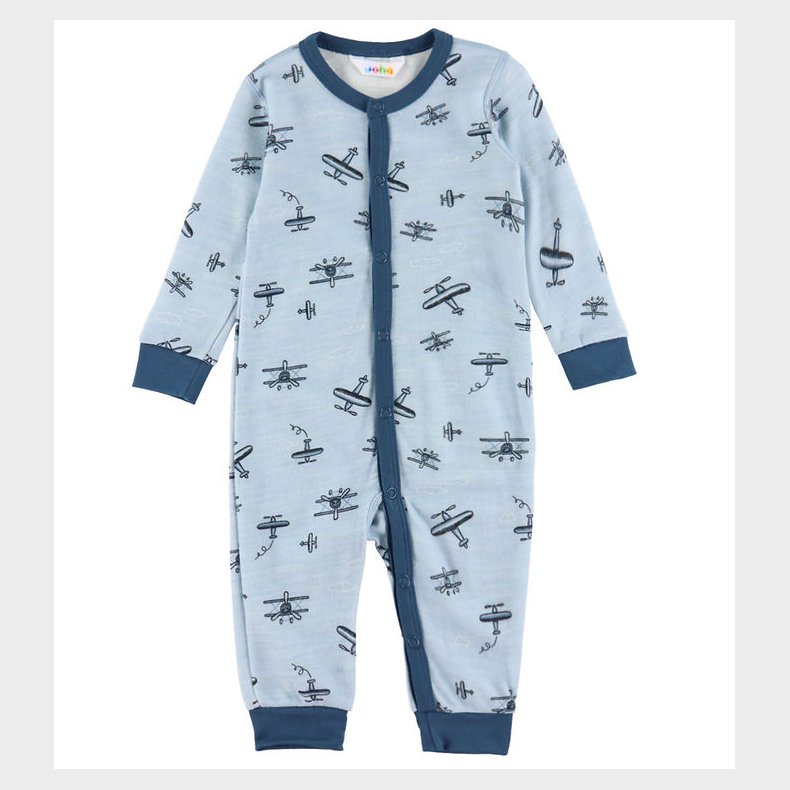 Joha Heldragt - Uld/Bambus - Lysebl� m. Print