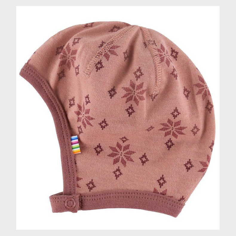 Joha Babyhjelm - Uld/Bomuld - Rose m. Snefnug