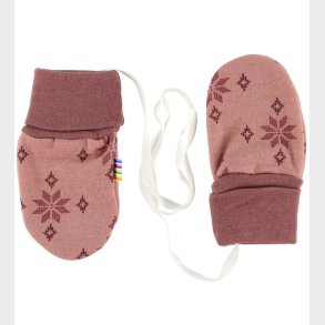 Joha Luffer u. Tommel - Uld/Bomuld - Rose m. Snefnug