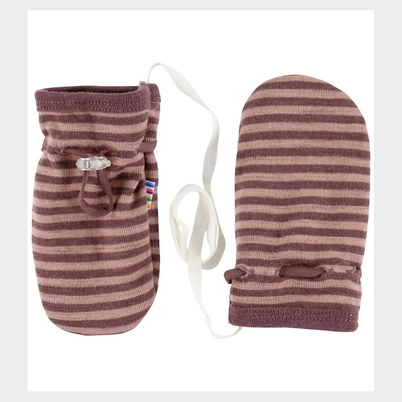 Joha Luffer u. Tommel - 2-lags - Uld - Rose m. Striber