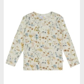 Joha Bluse - Uld - Off White m. Blomster