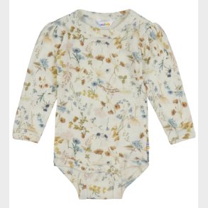 Joha Body l/� - Uld - Off White m. Blomster