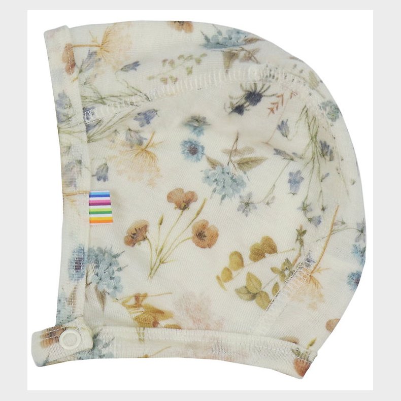 Joha Babyhjelm - Uld - Off White m. Blomster