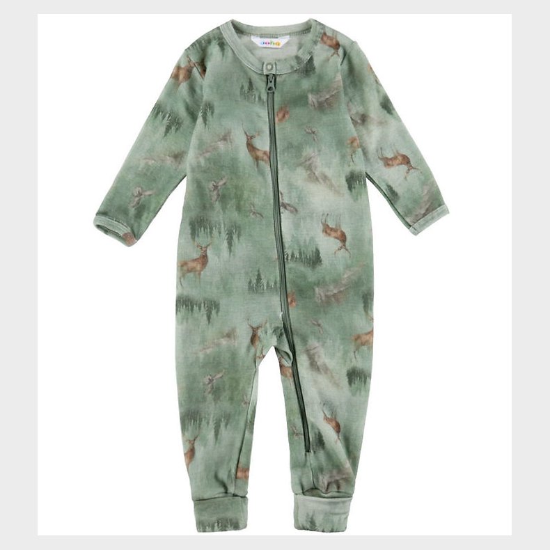 Joha Heldragt m. F�dder - Uld - Gr�n m. Skov