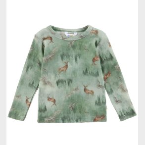 Joha Bluse - Uld - Gr�n m. Skov