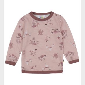 Joha Bluse - Uld/Bambus - Lyser�d m. Print