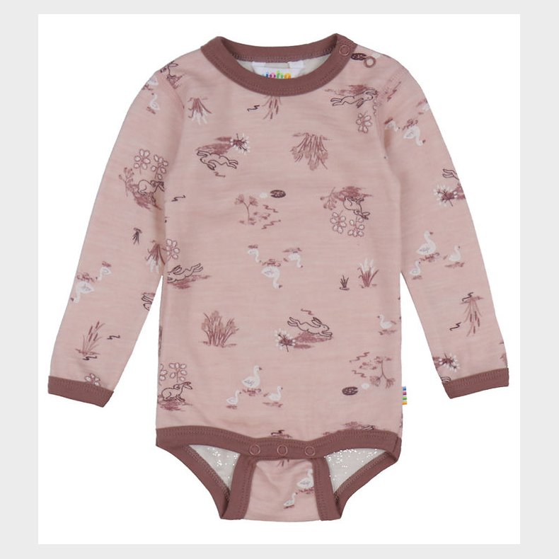 Joha Body l/� - Uld/Bambus - Lyser�d m. Print