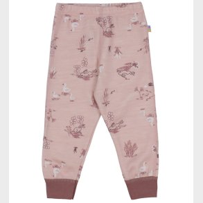 Joha Leggings - Uld/Bambus - Lyser�d m. Print