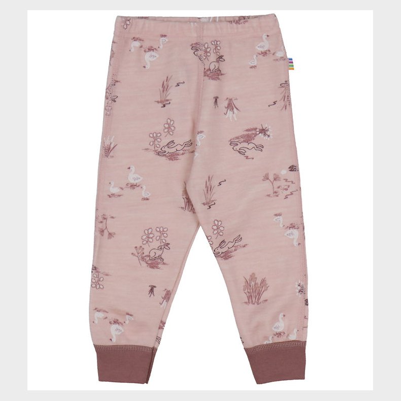 Joha Leggings - Uld/Bambus - Lyser�d m. Print