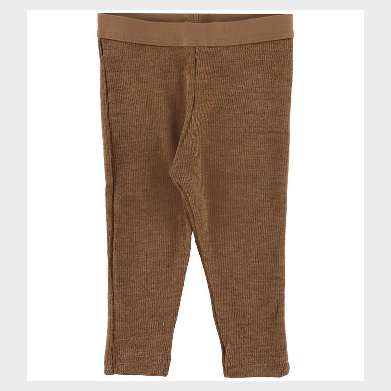 Joha Leggings - Rib - Uld - Varm Brun